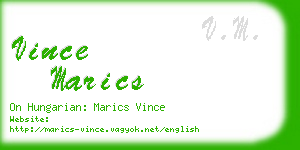 vince marics business card